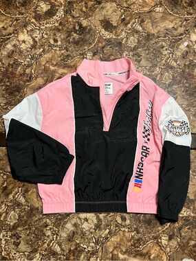 Nascar Pink, Black & White Racing Windbreaker Jacket
